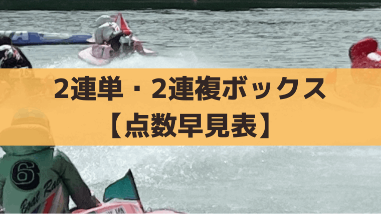 「競艇」2連単の点数何点？フォーメーション・2連複ボックス【計算早見表】
